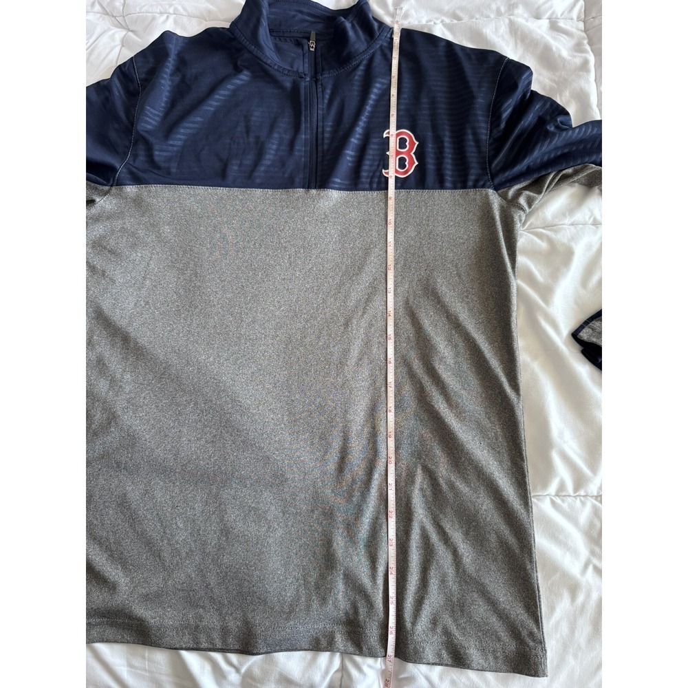 Boston Red Sox Pullover Mens Small Gray Blue  1/4 Zip Long Sleeve MLB Baseball - Picture 8 of 11